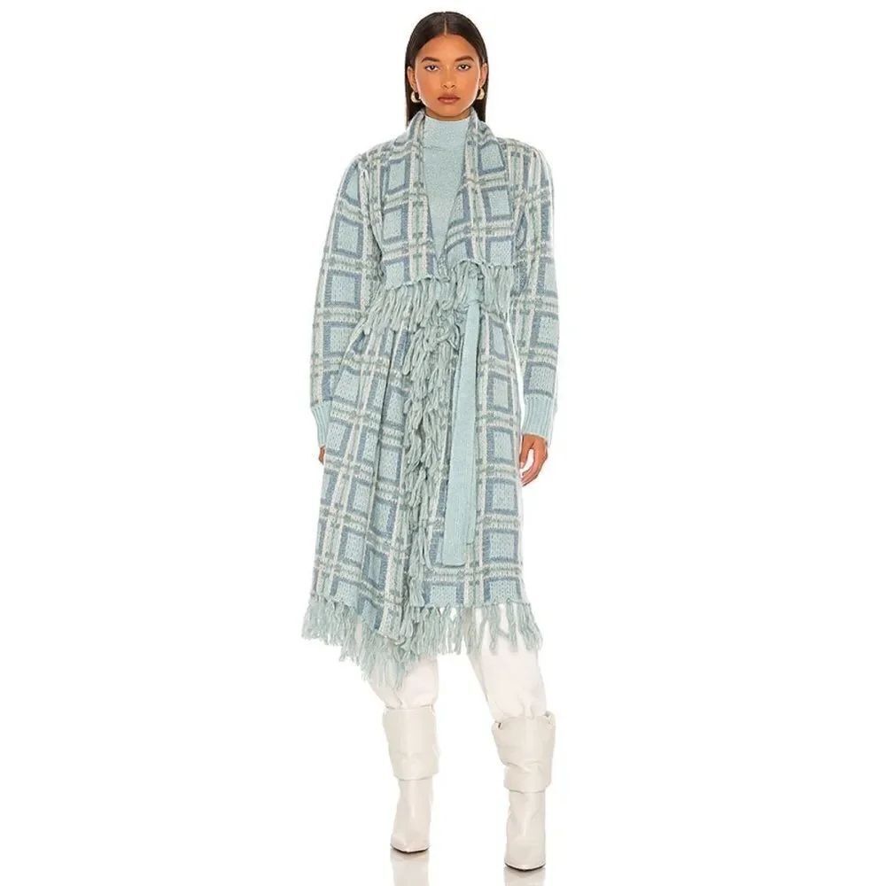 LOVESHACKFANCY Avie Duster in Sky Blue Plaid